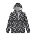 White And Grey Snowflake Pattern Print Pullover Hoodie