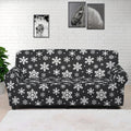 White And Grey Snowflake Pattern Print Sofa Cover