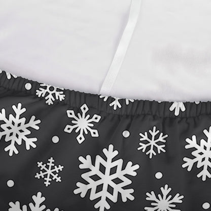 White And Grey Snowflake Pattern Print Sofa Cover