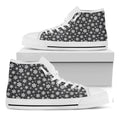 White And Grey Snowflake Pattern Print White High Top Sneakers