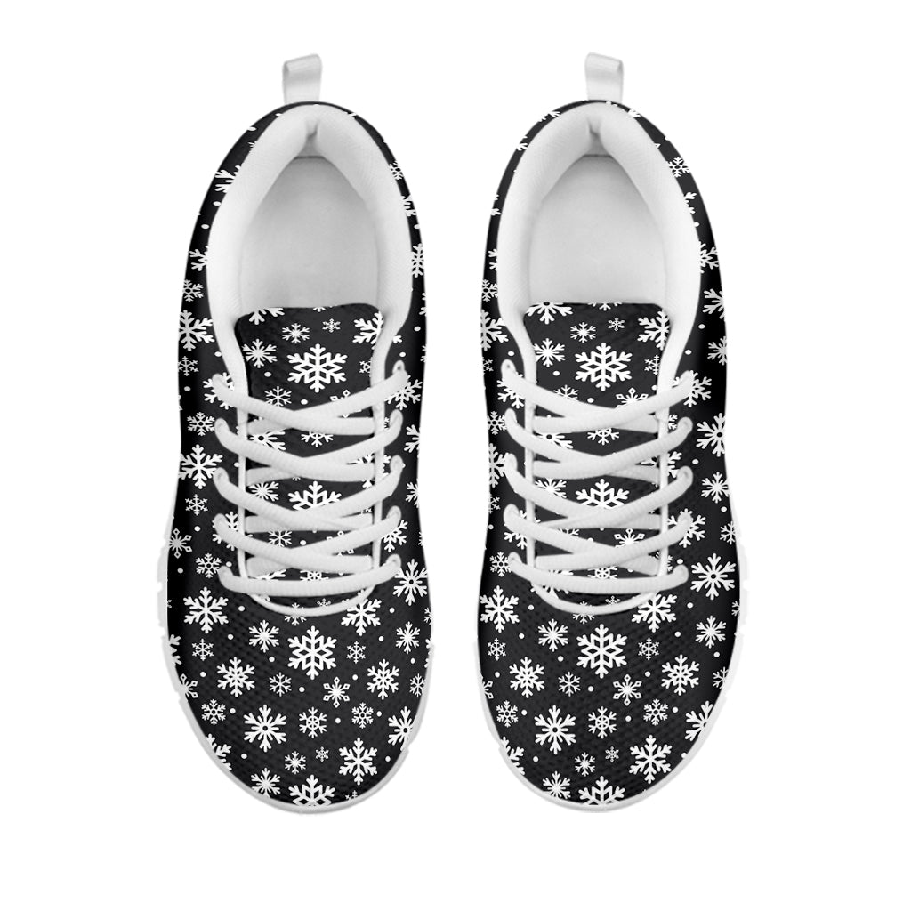 White And Grey Snowflake Pattern Print White Sneakers