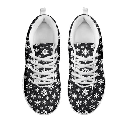 White And Grey Snowflake Pattern Print White Sneakers