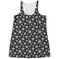 White And Grey Snowflake Pattern Print Women's Racerback Tank Top