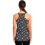 White And Grey Snowflake Pattern Print Women's Racerback Tank Top
