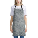 White And Grey Western Floral Print Apron