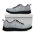 White And Grey Western Floral Print Black Running Shoes