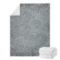 White And Grey Western Floral Print Blanket