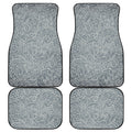 White And Grey Western Floral Print Front and Back Car Floor Mats