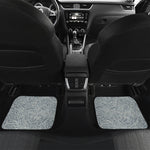 White And Grey Western Floral Print Front and Back Car Floor Mats