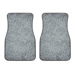 White And Grey Western Floral Print Front Car Floor Mats