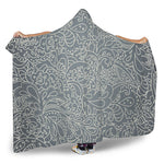 White And Grey Western Floral Print Hooded Blanket