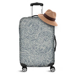 White And Grey Western Floral Print Luggage Cover