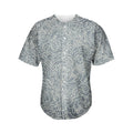 White And Grey Western Floral Print Men's Baseball Jersey