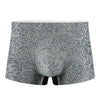 White And Grey Western Floral Print Men's Boxer Briefs