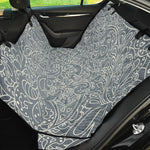 White And Grey Western Floral Print Pet Car Back Seat Cover