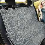 White And Grey Western Floral Print Pet Car Back Seat Cover