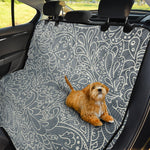 White And Grey Western Floral Print Pet Car Back Seat Cover