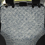 White And Grey Western Floral Print Pet Car Back Seat Cover