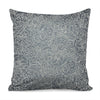 White And Grey Western Floral Print Pillow Cover