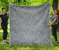 White And Grey Western Floral Print Quilt