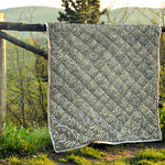 White And Grey Western Floral Print Quilt