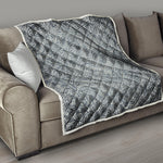 White And Grey Western Floral Print Quilt