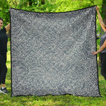 White And Grey Western Floral Print Quilt