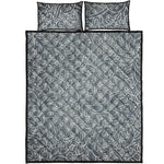 White And Grey Western Floral Print Quilt Bed Set
