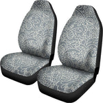 White And Grey Western Floral Print Universal Fit Car Seat Covers