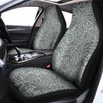 White And Grey Western Floral Print Universal Fit Car Seat Covers