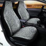 White And Grey Western Floral Print Universal Fit Car Seat Covers
