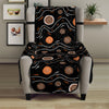 White And Orange Aboriginal Art Print Armchair Protector