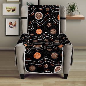 White And Orange Aboriginal Art Print Armchair Protector