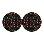 White And Orange Aboriginal Art Print Car Coasters