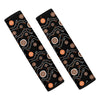 White And Orange Aboriginal Art Print Car Seat Belt Covers