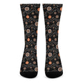 White And Orange Aboriginal Art Print Crew Socks