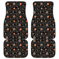 White And Orange Aboriginal Art Print Front and Back Car Floor Mats