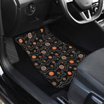 White And Orange Aboriginal Art Print Front Car Floor Mats
