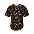 White And Orange Aboriginal Art Print Men's Baseball Jersey