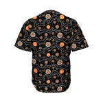 White And Orange Aboriginal Art Print Men's Baseball Jersey