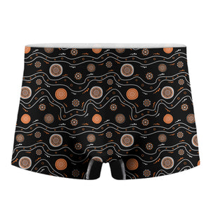 White And Orange Aboriginal Art Print Men's Boxer Briefs