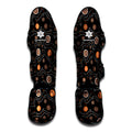 White And Orange Aboriginal Art Print Muay Thai Shin Guards