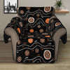 White And Orange Aboriginal Art Print Recliner Protector