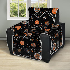 White And Orange Aboriginal Art Print Recliner Protector