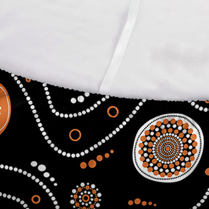 White And Orange Aboriginal Art Print Sofa Cover