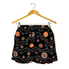 White And Orange Aboriginal Art Print Women's Shorts