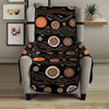 White And Orange Aboriginal Dot Print Armchair Protector