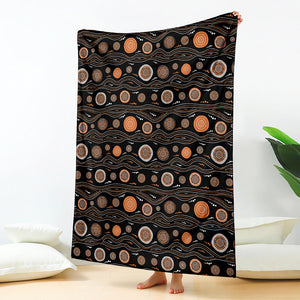 White And Orange Aboriginal Dot Print Blanket