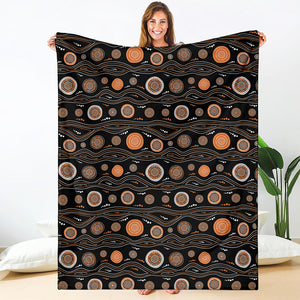 White And Orange Aboriginal Dot Print Blanket