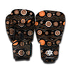 White And Orange Aboriginal Dot Print Boxing Gloves